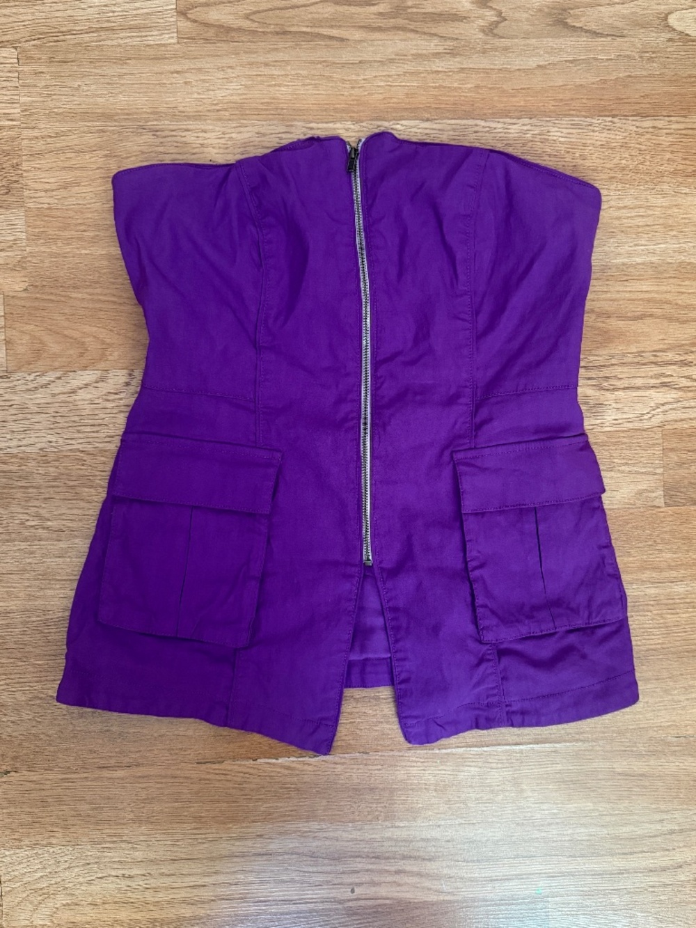 Anthropologie Maeve Purple Strapless Cargo Top Corset Bustier Medium